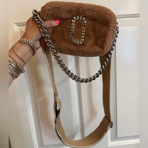 Marc Jacobs Plush Fur Chain Strap Crossbody Purse